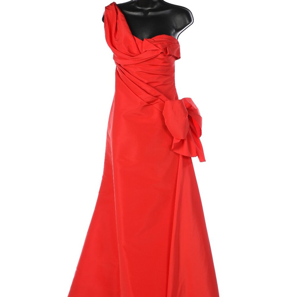 Oscar De La Renta One Shoulder Gown w/ Bow Detail